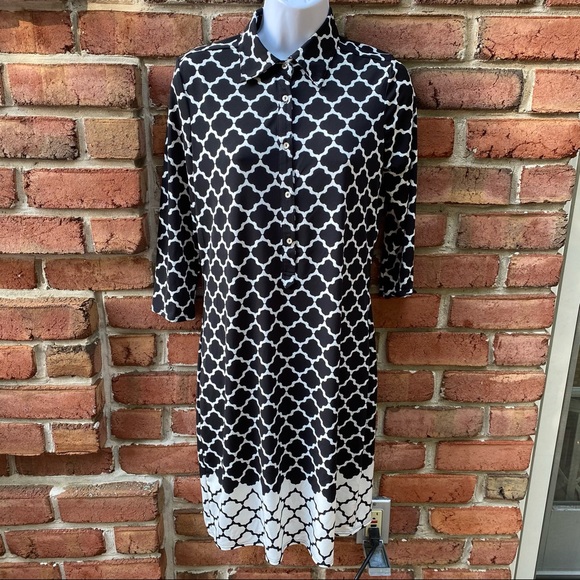 Max Studio Dresses & Skirts - Max Studio Black & White 3/4 Sleeve Dress XS